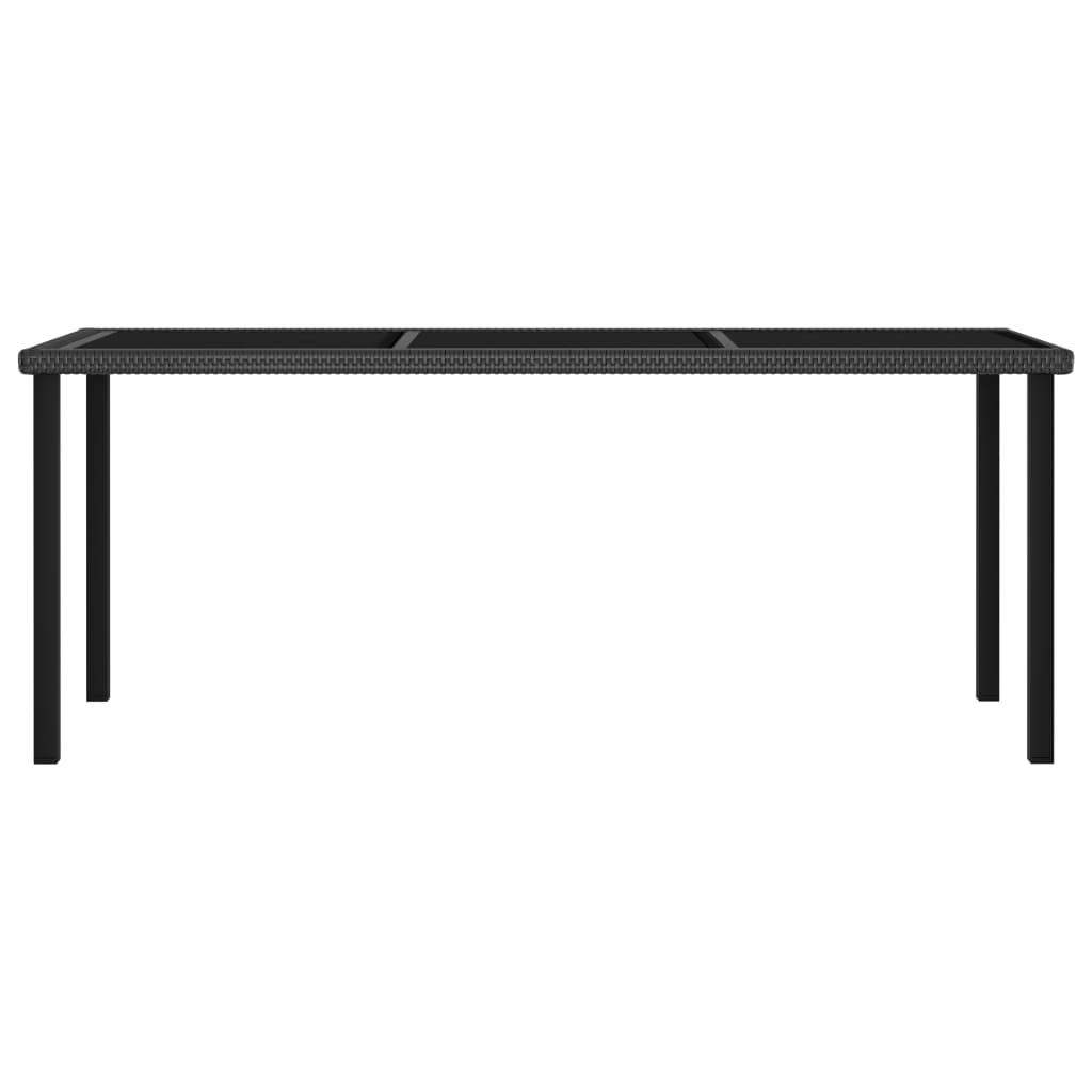 Ensemble à manger de jardin 7 pcs Résine tressée Noir