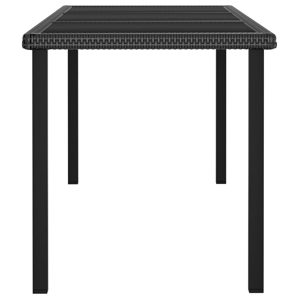 Ensemble à manger de jardin 7 pcs Résine tressée Noir