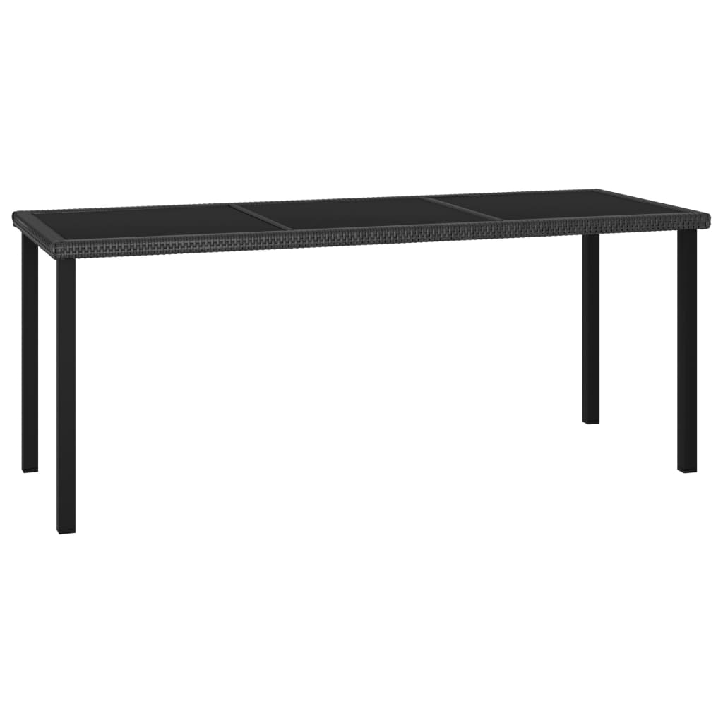 Ensemble à manger de jardin 9 pcs Résine tressée Noir