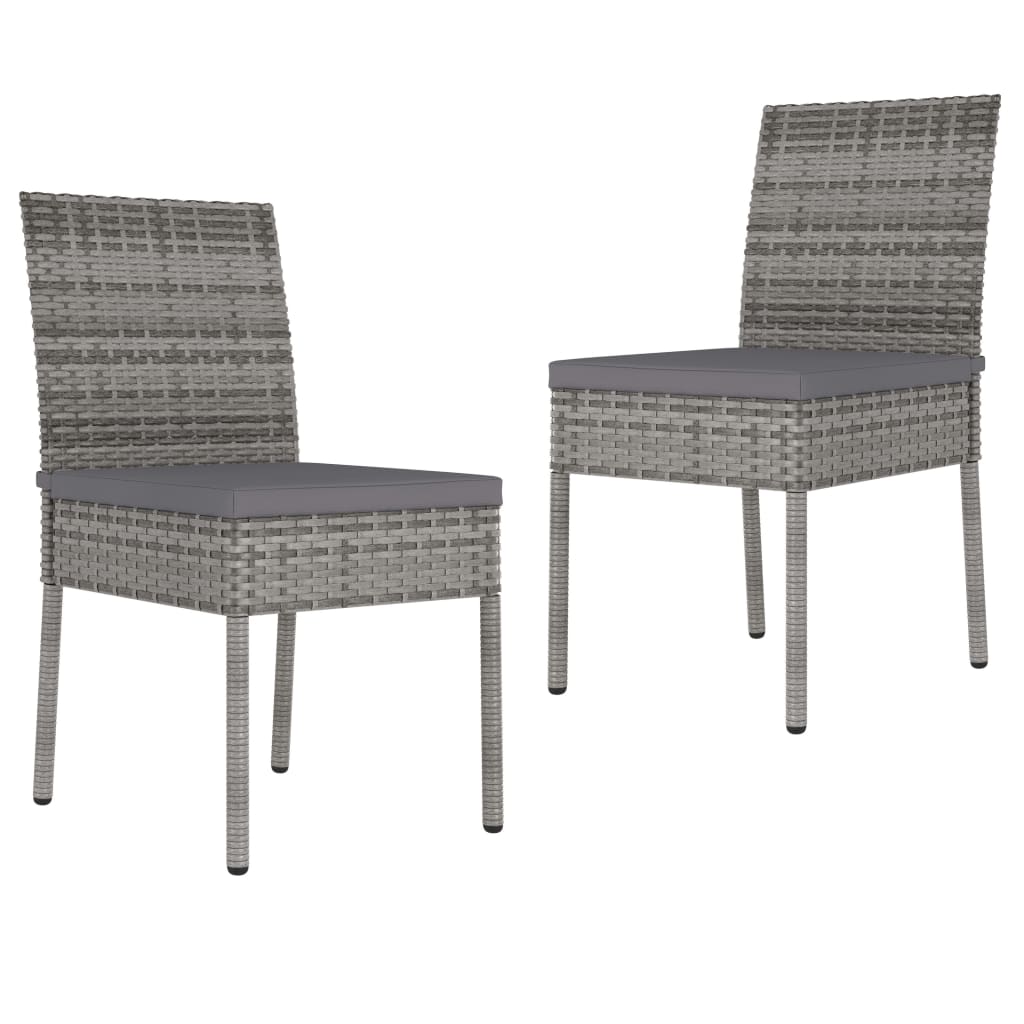 Ensemble à manger de jardin 3 pcs Résine tressée Gris