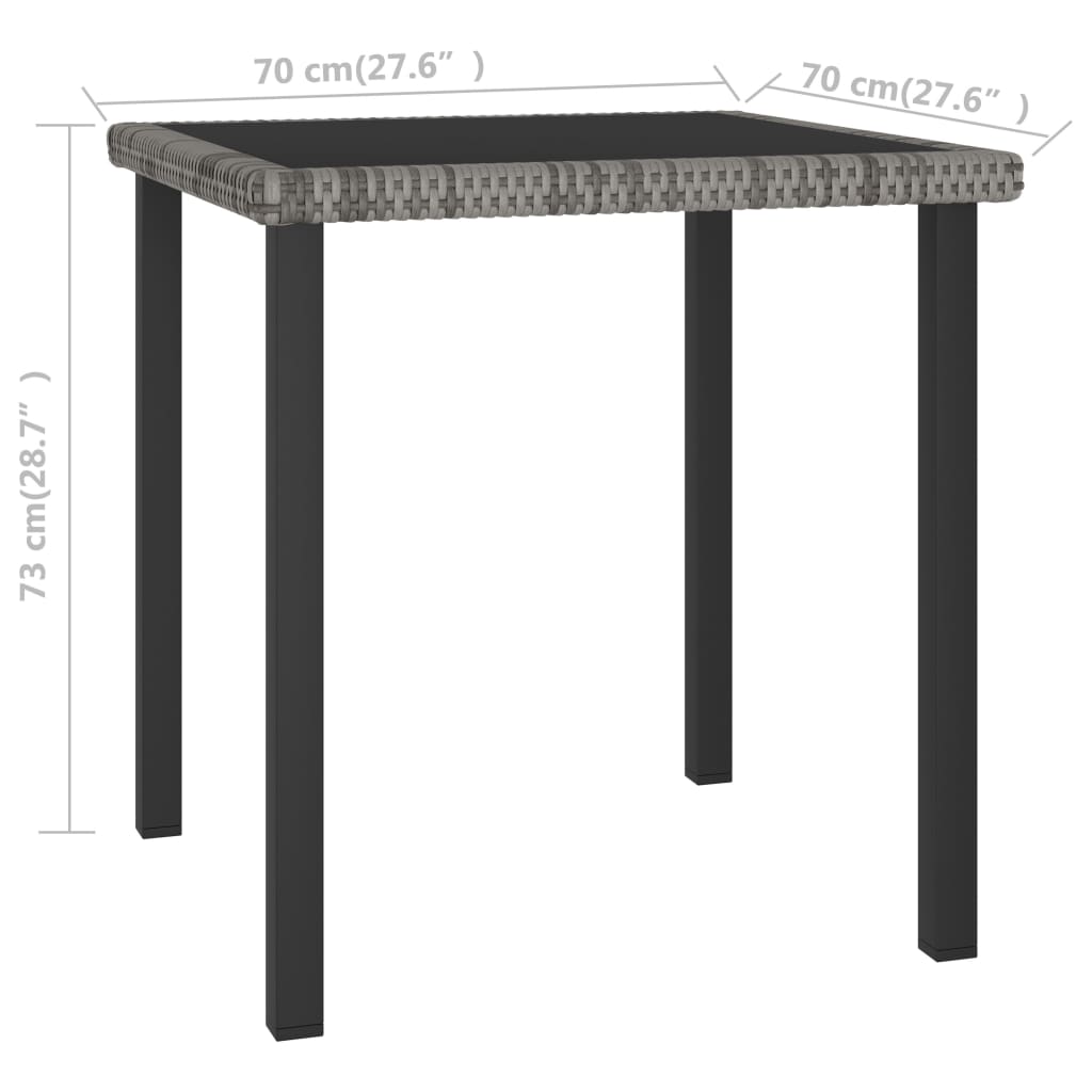 Ensemble à manger de jardin 5 pcs Résine tressée Gris