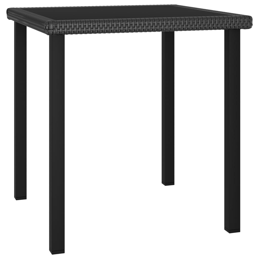 Ensemble à manger de jardin 3 pcs Résine tressée Noir