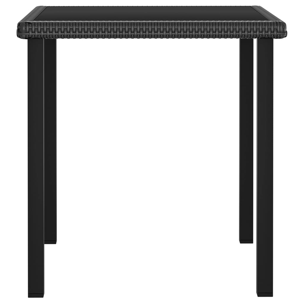 Ensemble à manger de jardin 3 pcs Résine tressée Noir