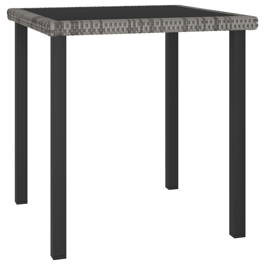 Ensemble à manger de jardin 3 pcs Résine tressée Gris