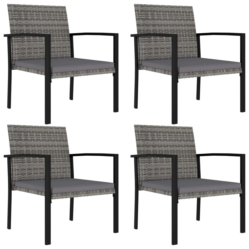 Ensemble à manger de jardin 5 pcs Résine tressée Gris