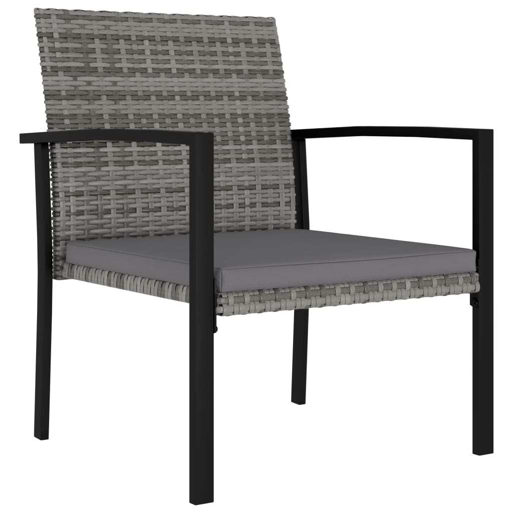 Ensemble à manger de jardin 5 pcs Résine tressée Gris