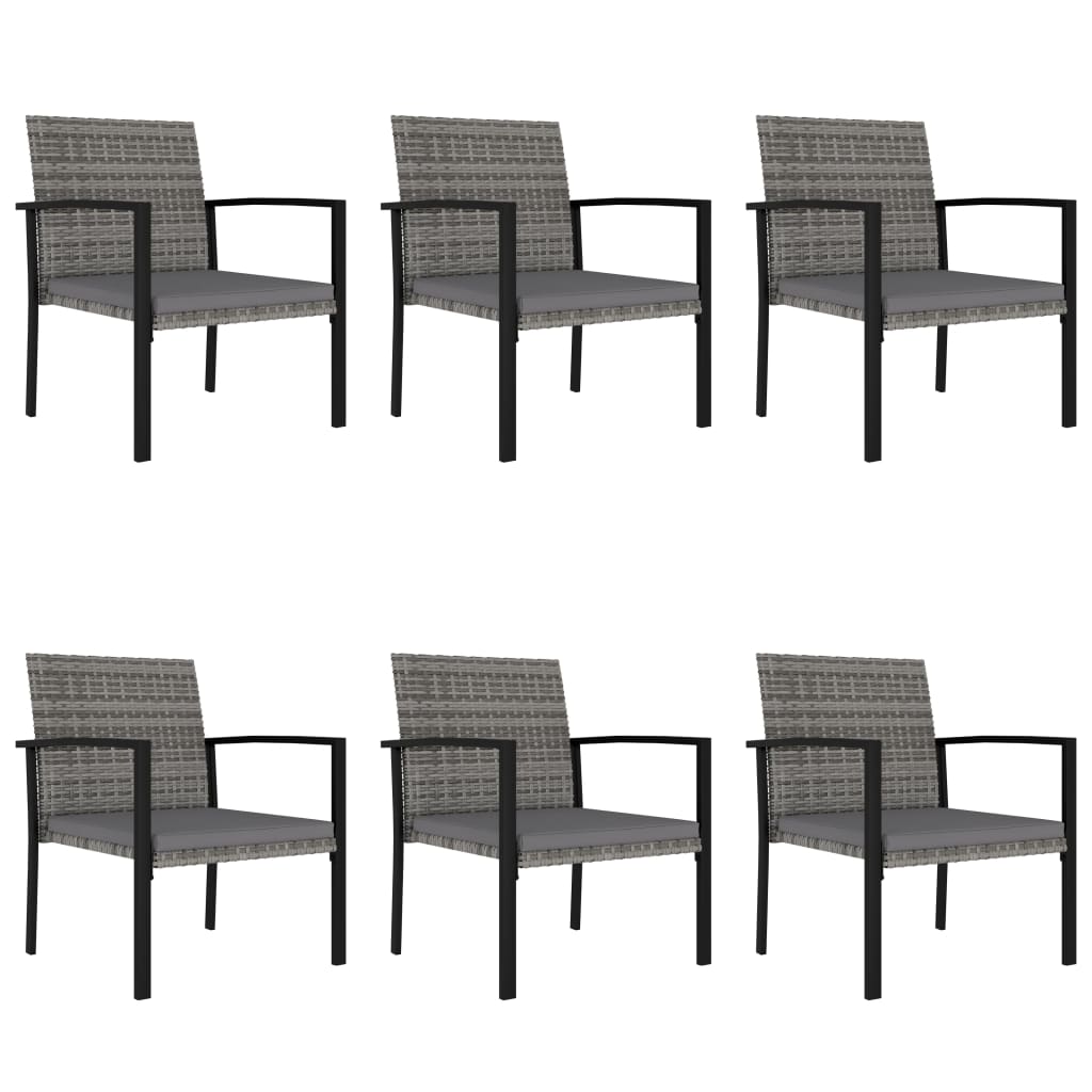 Ensemble à manger de jardin 7 pcs Résine tressée Gris