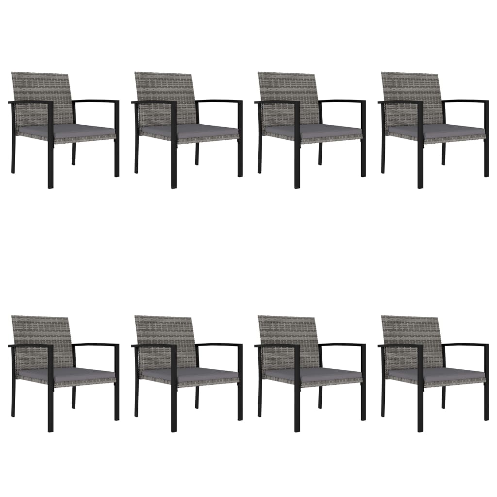 Ensemble à manger de jardin 9 pcs Résine tressée Gris