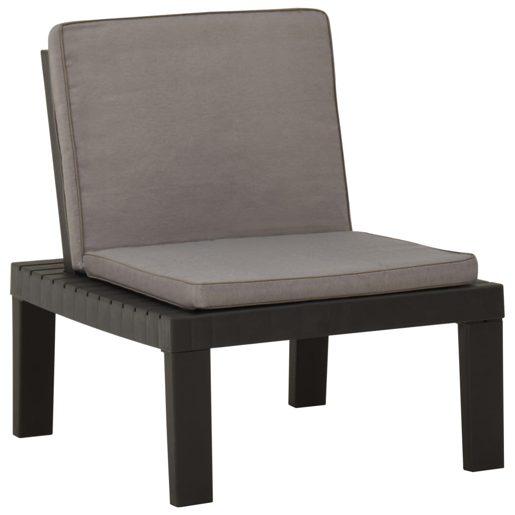 Chaise de salon de jardin avec coussin Plastique Gris Chaises de jardin vidaXL
