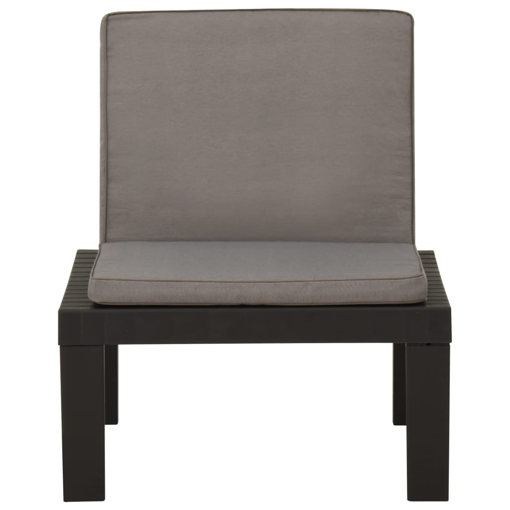 Chaise de salon de jardin avec coussin Plastique Gris Chaises de jardin vidaXL