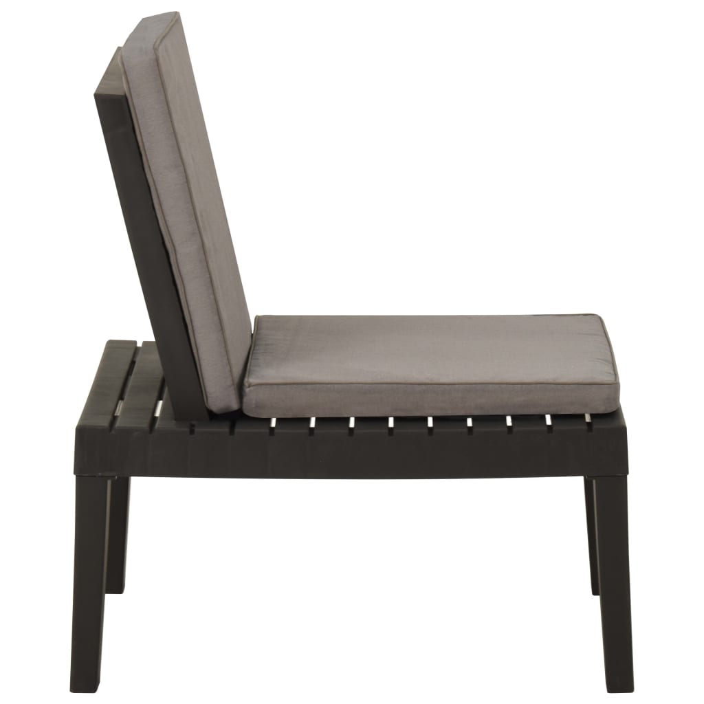 Chaise de salon de jardin avec coussin Plastique Gris Chaises de jardin vidaXL