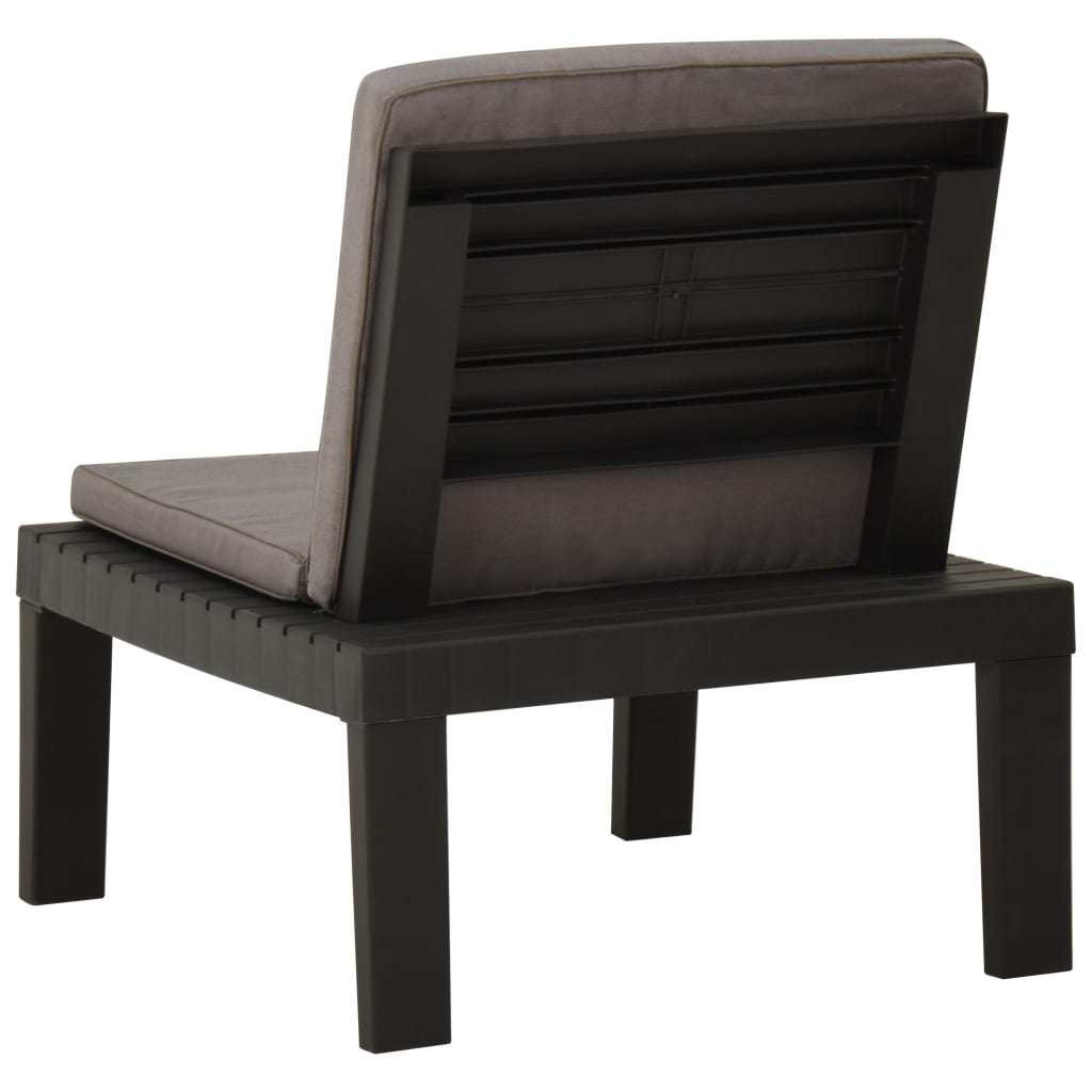 Chaise de salon de jardin avec coussin Plastique Gris Chaises de jardin vidaXL