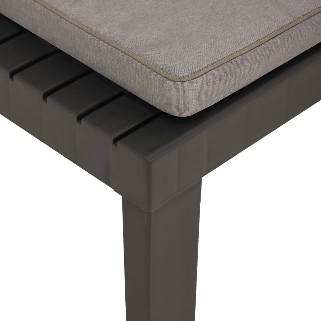 Chaise de salon de jardin avec coussin Plastique Gris Chaises de jardin vidaXL