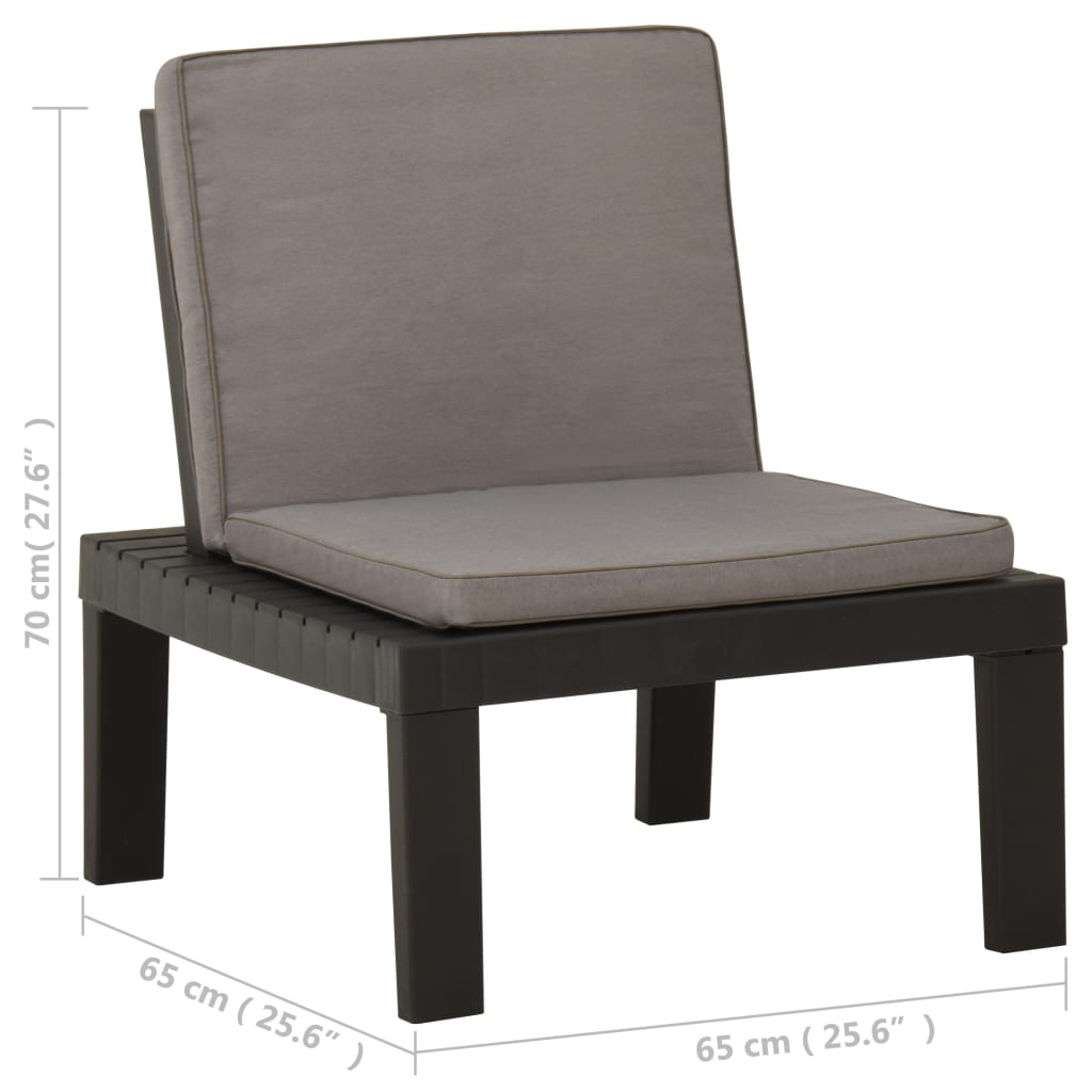 Chaise de salon de jardin avec coussin Plastique Gris Chaises de jardin vidaXL