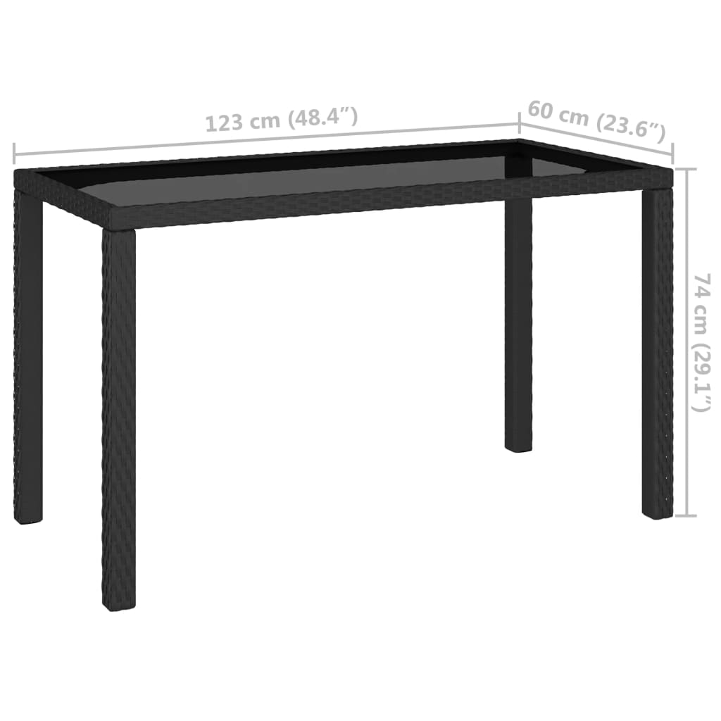 Mobilier à dîner de jardin 6pcs et coussins Résine tressée Noir