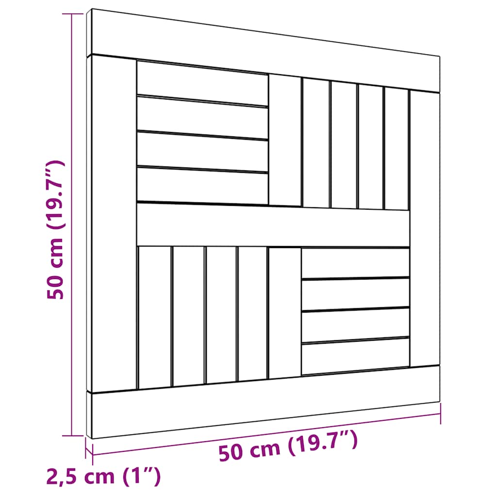 Dessus de table carré 50x50x2,5 cm Bois de teck massif - XIOS