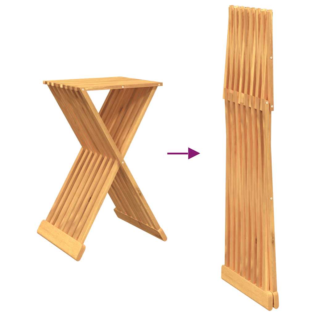 Tabouret pliant 40x32,5x70 cm Bois massif de teck - XIOS