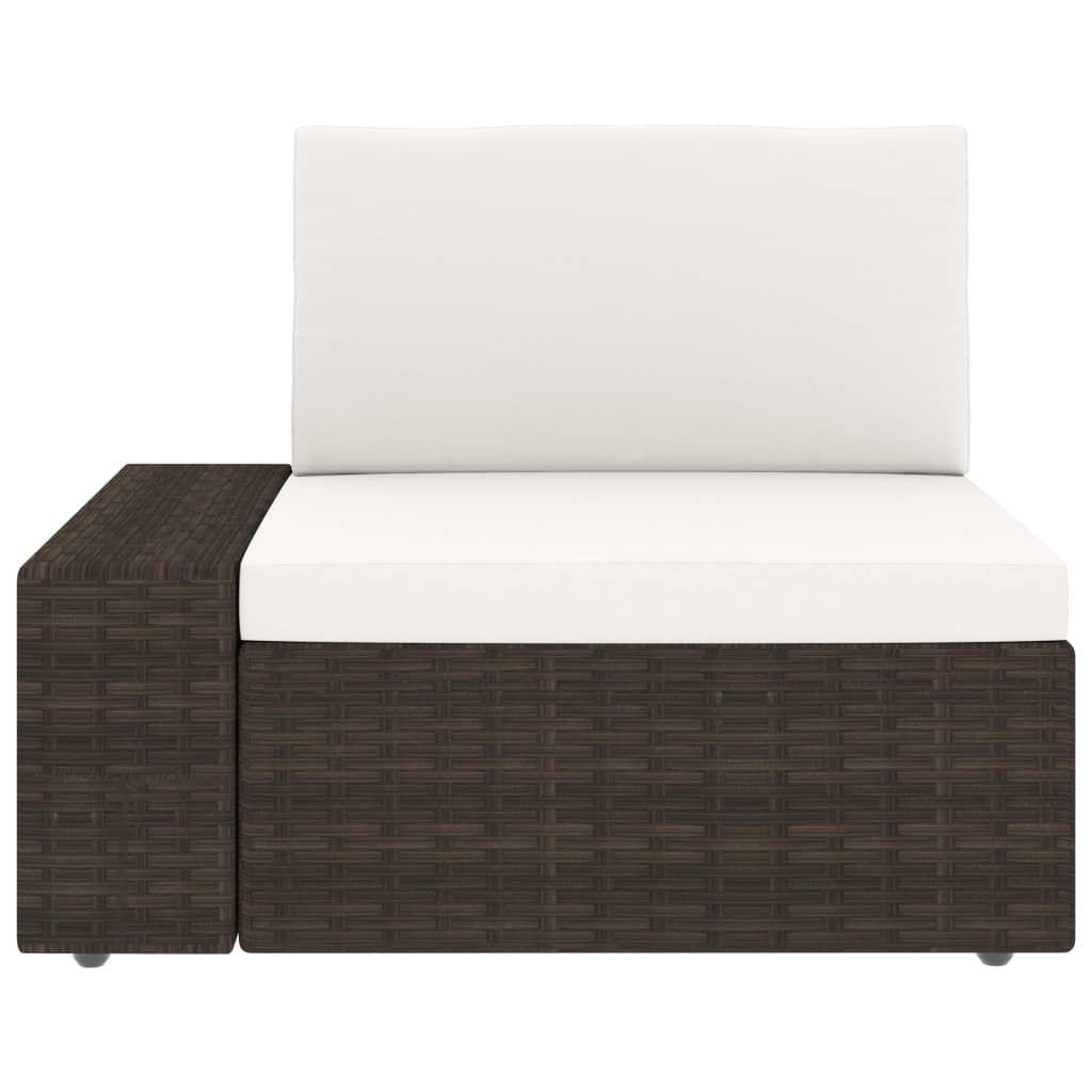 Salon de jardin 6 pcs avec coussins Marron Résine tressée