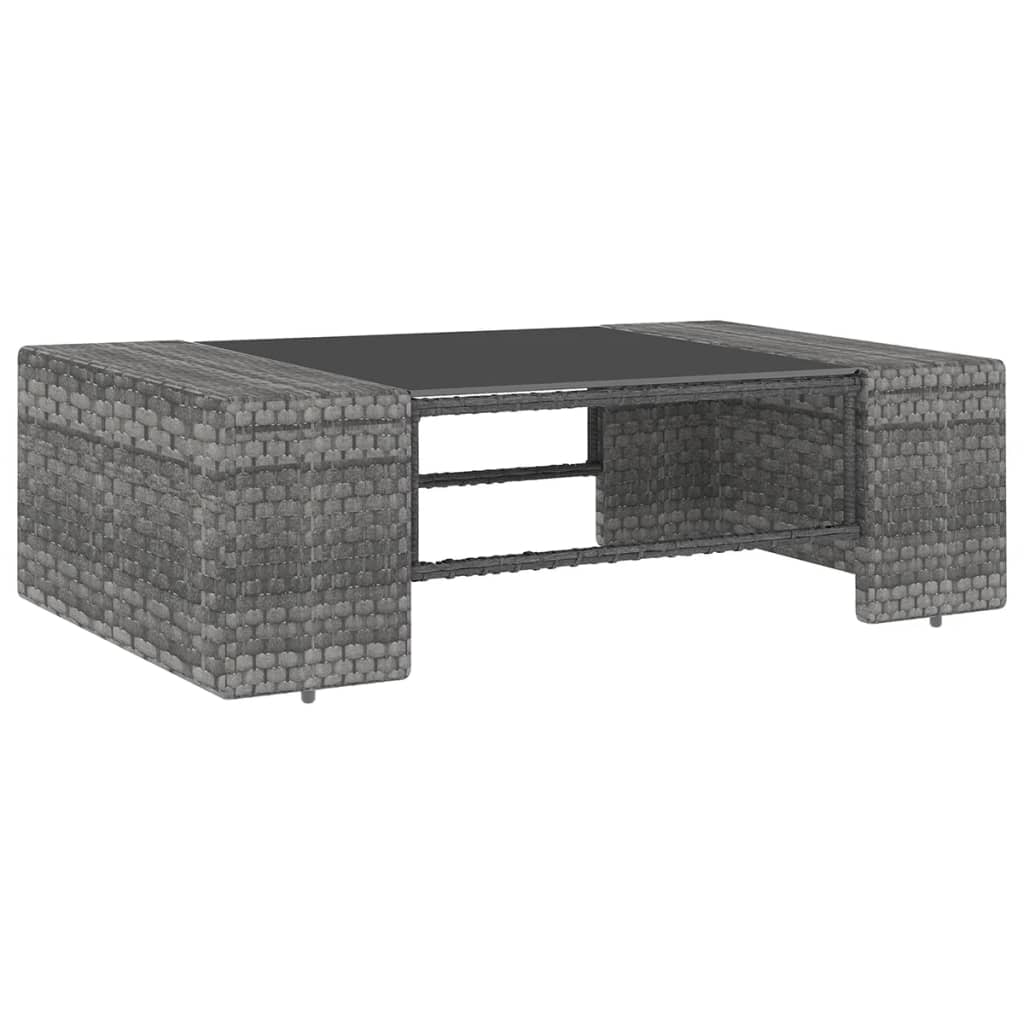 Salon de jardin 5 pcs avec coussins Gris Résine tressée