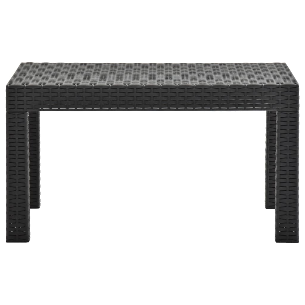 Salon de jardin 3 pcs avec coussins PP Rotin Anthracite
