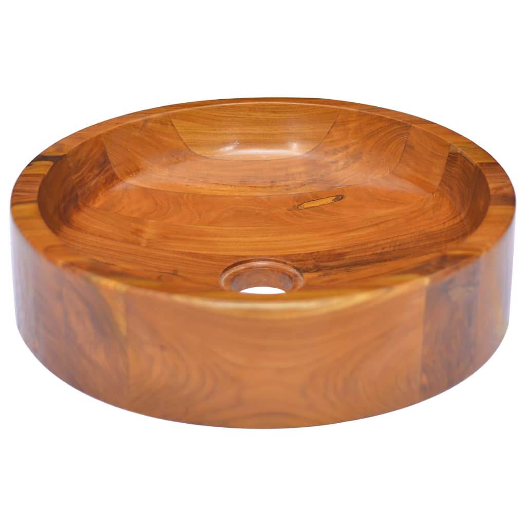 Lavabo Bois de teck massif Φ40x10 cm Lavabos vidaXL