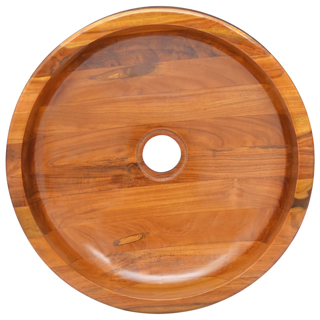 Lavabo Bois de teck massif Φ40x10 cm Lavabos vidaXL