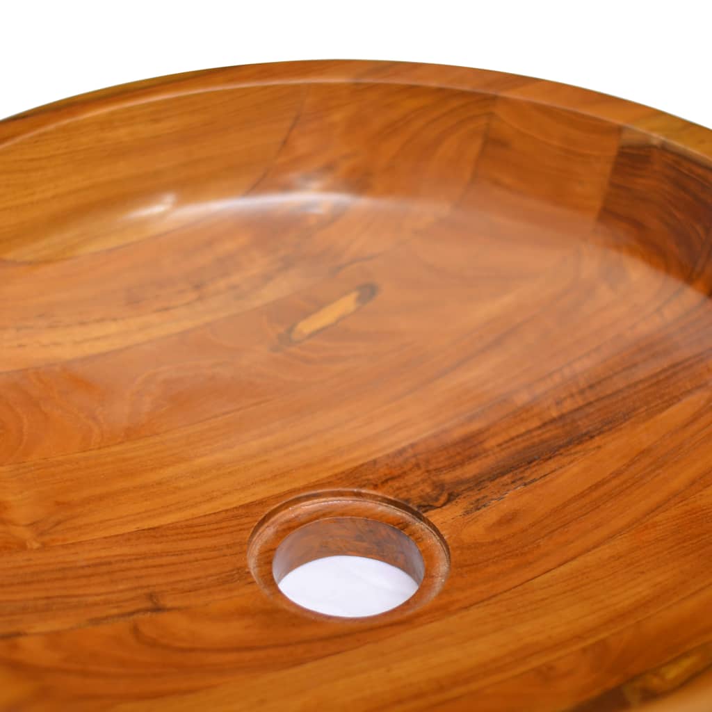 Lavabo Bois de teck massif Φ40x10 cm Lavabos vidaXL