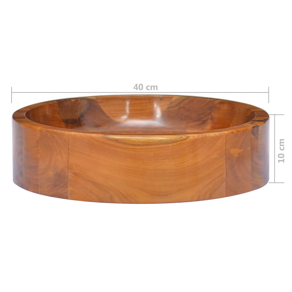 Lavabo Bois de teck massif Φ40x10 cm Lavabos vidaXL
