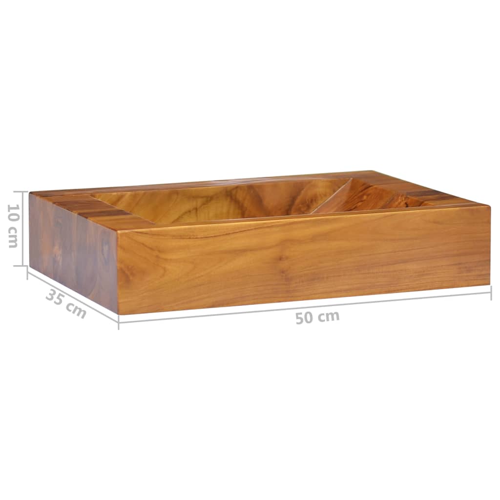Lavabo Bois de teck massif 50x35x10 cm Lavabos vidaXL