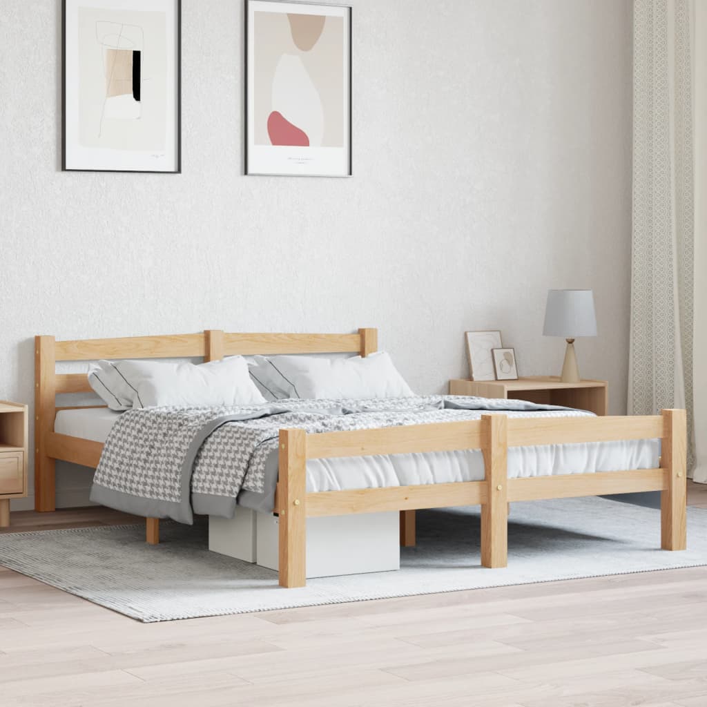 Cadre de lit sans matelas bois de pin massif 120x200 cm - XIOS