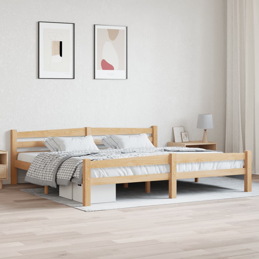 Cadre de lit sans matelas bois massif de pin 200x200 cm - XIOS