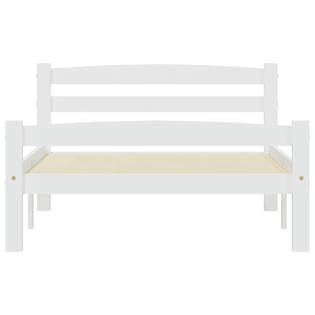 Cadre de lit sans matelas blanc bois de pin massif 90x200 cm - XIOS