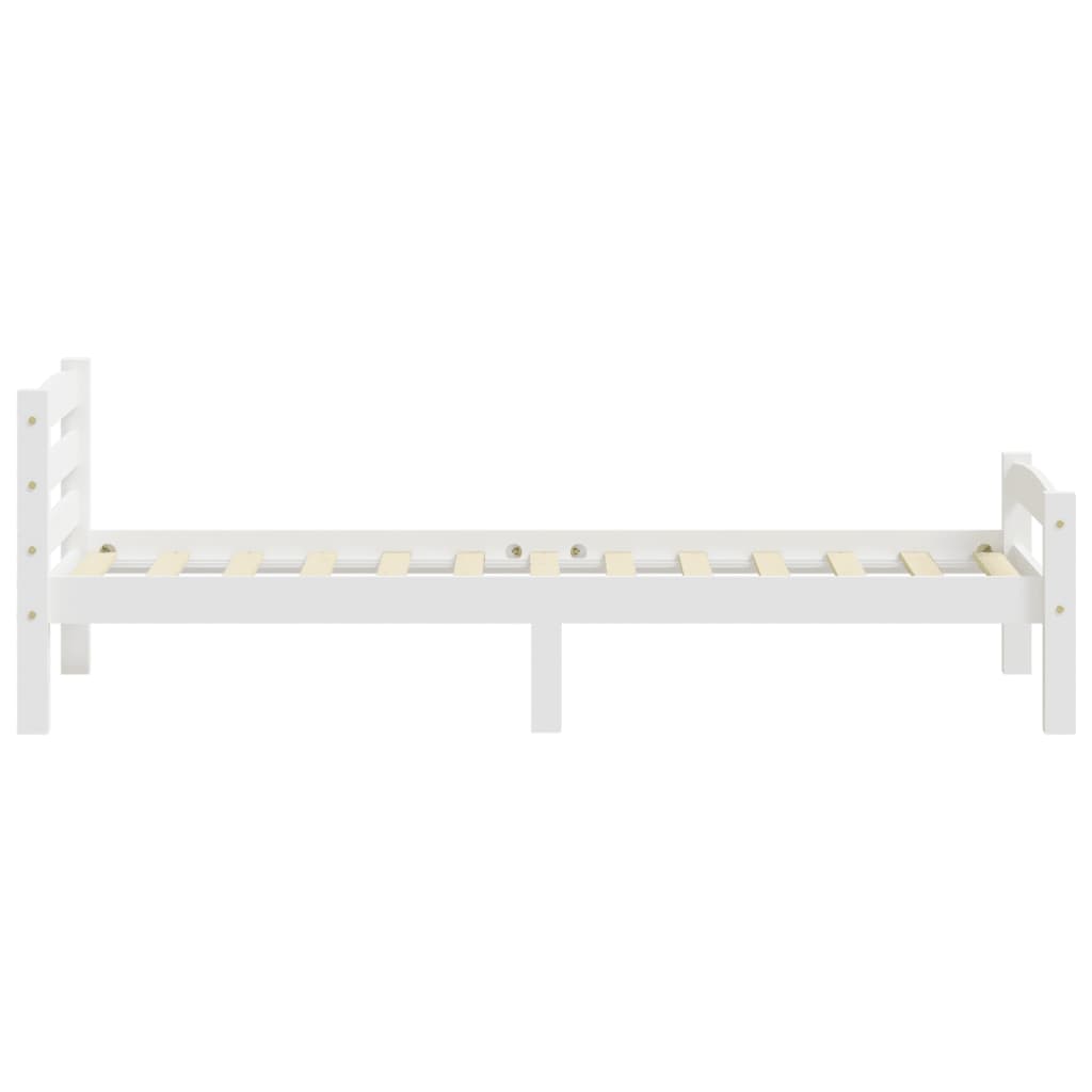 Cadre de lit sans matelas blanc bois de pin massif 90x200 cm - XIOS