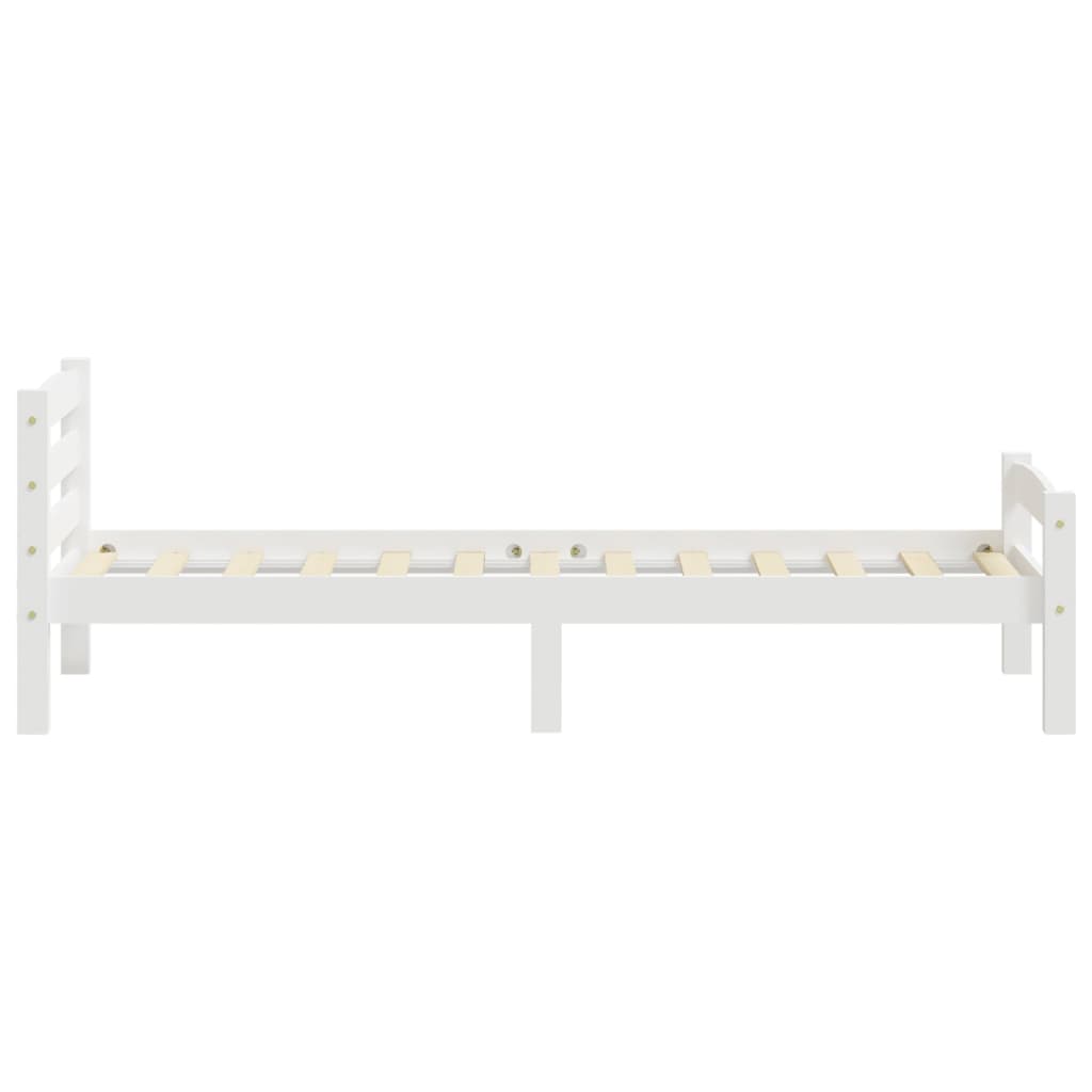 Cadre de lit sans matelas blanc bois de pin massif 100x200 cm - XIOS