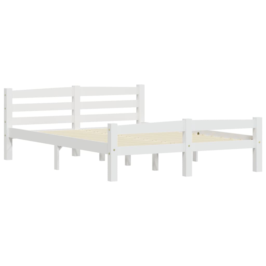 Cadre de lit sans matelas blanc bois de pin massif 120x200 cm - XIOS