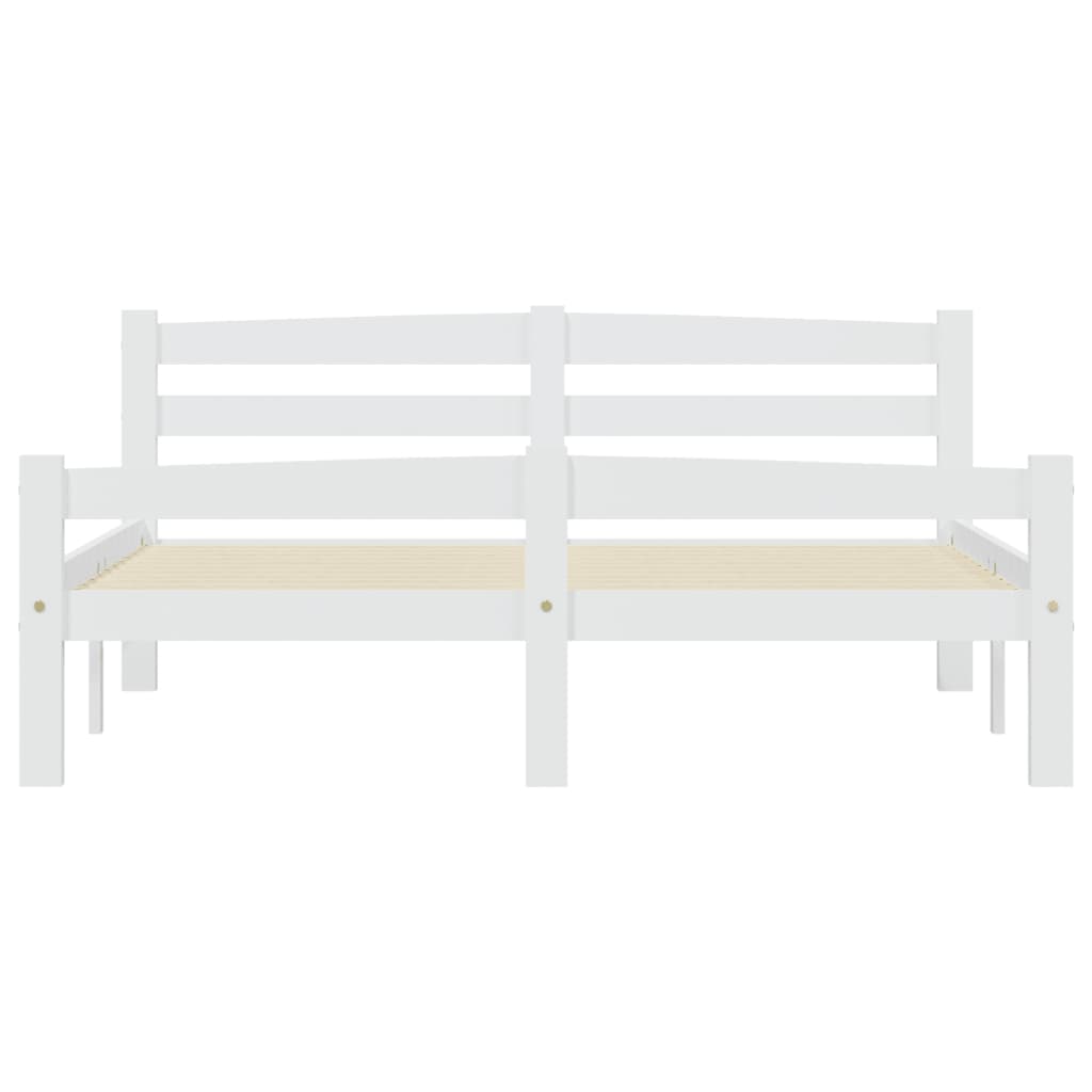Cadre de lit sans matelas blanc bois de pin massif 120x200 cm - XIOS