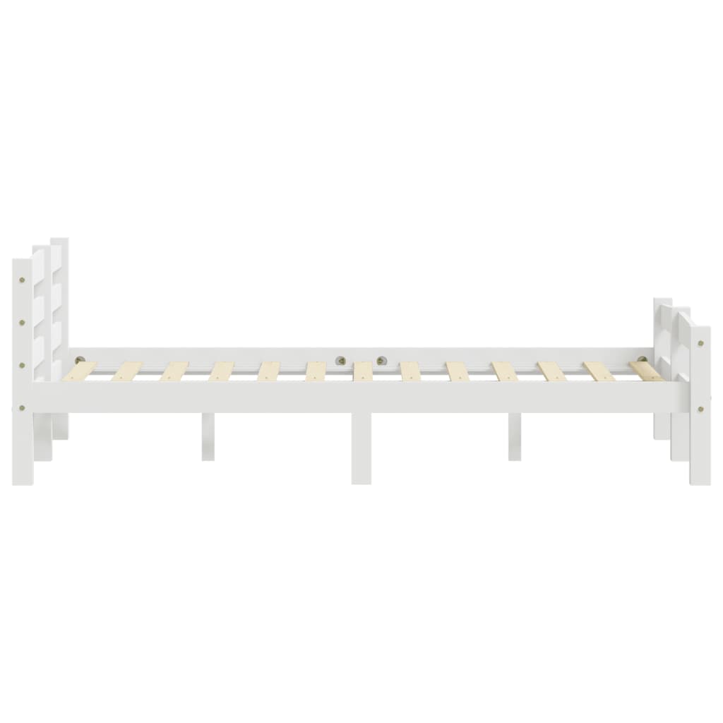 Cadre de lit sans matelas blanc bois de pin massif 120x200 cm - XIOS