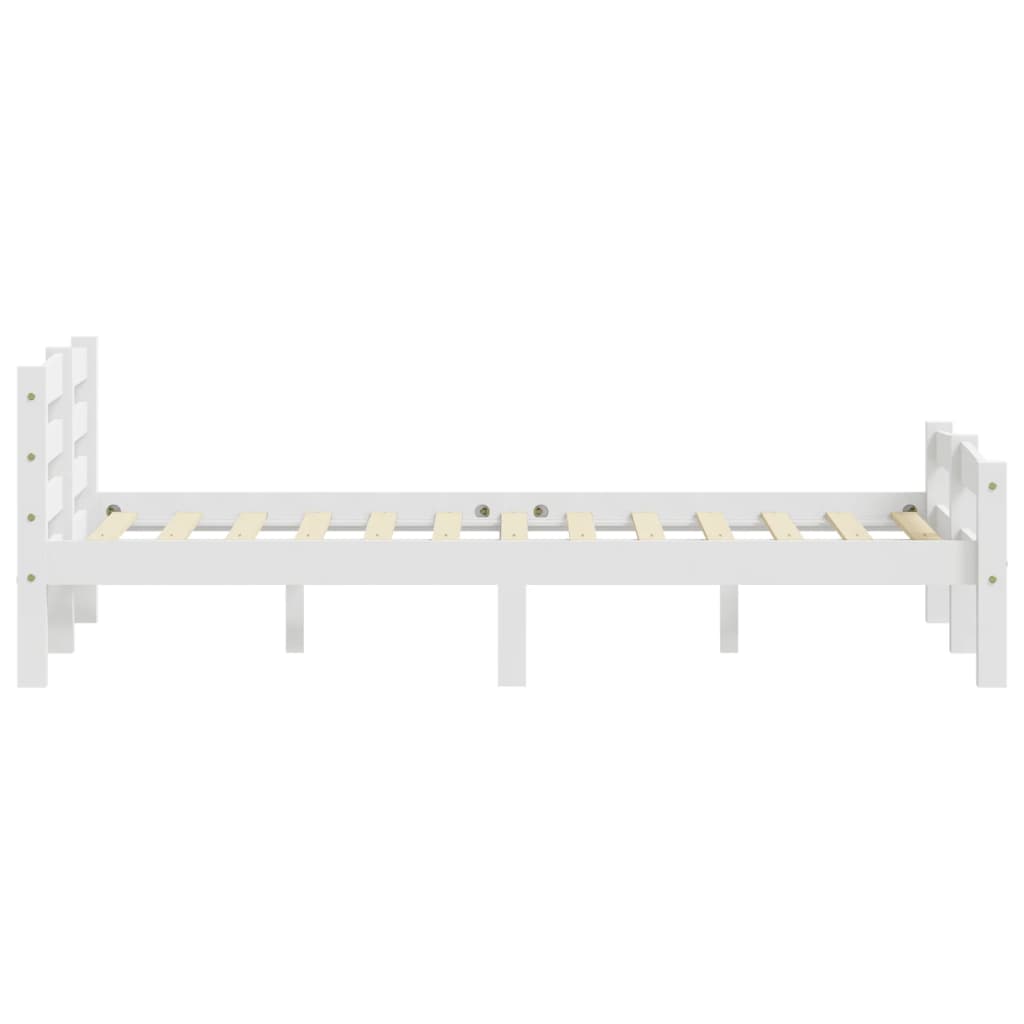 Cadre de lit sans matelas blanc bois de pin massif 140x200 cm - XIOS