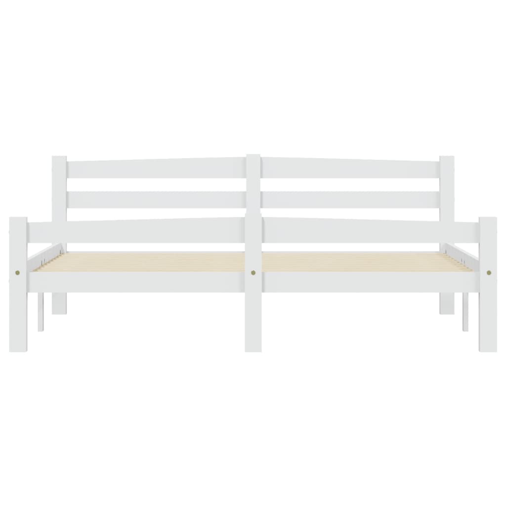 Cadre de lit sans matelas blanc bois de pin massif 160x200 cm - XIOS