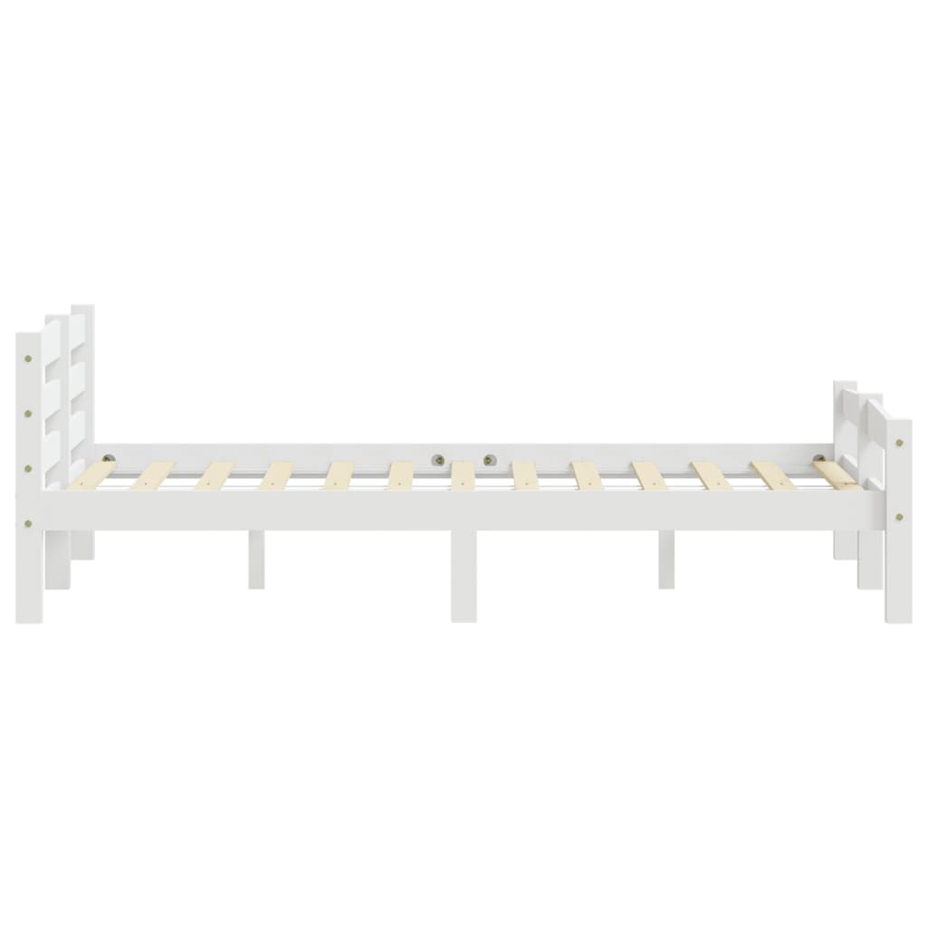 Cadre de lit sans matelas blanc bois de pin massif 160x200 cm - XIOS