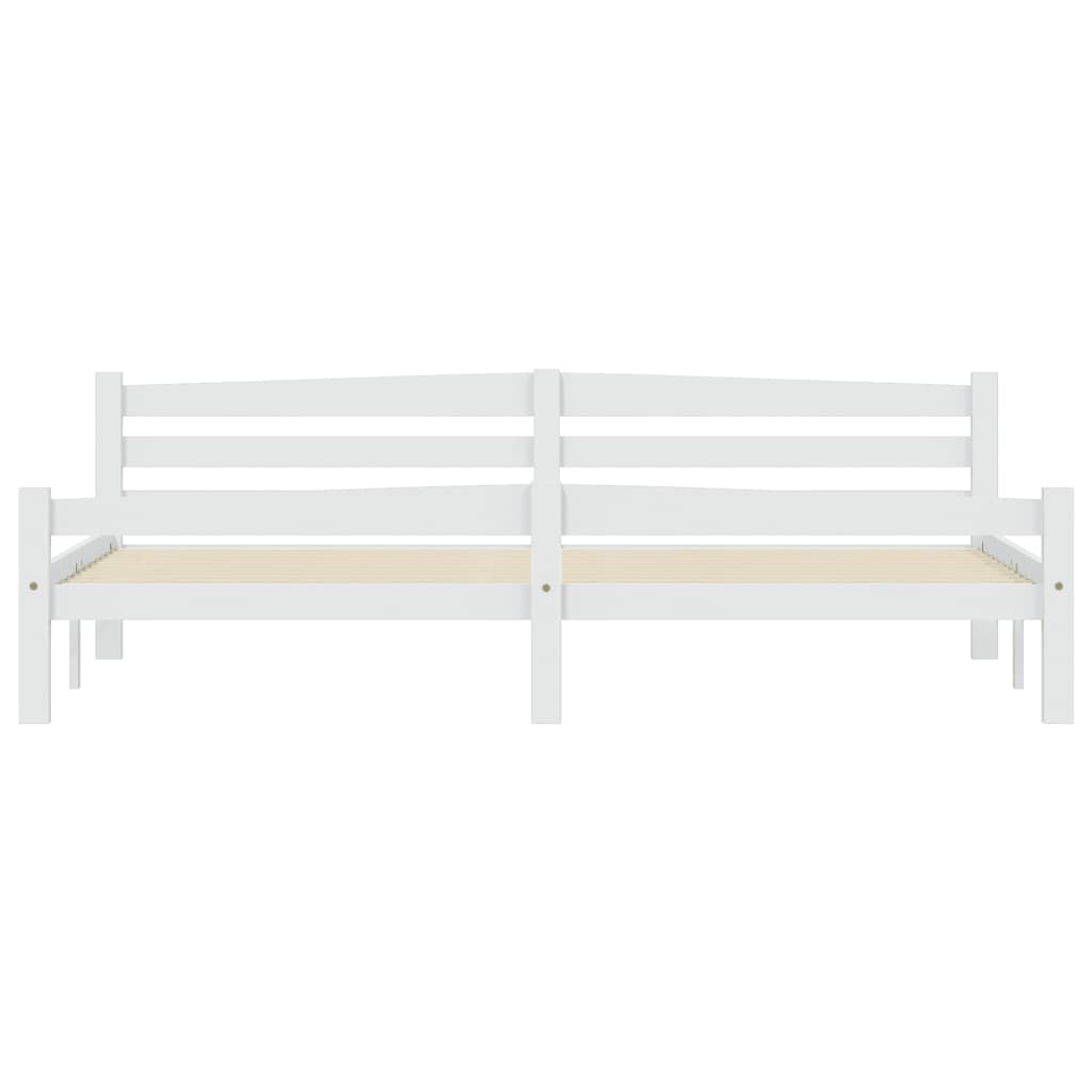 Cadre de lit sans matelas blanc bois massif de pin 200x200 cm - XIOS