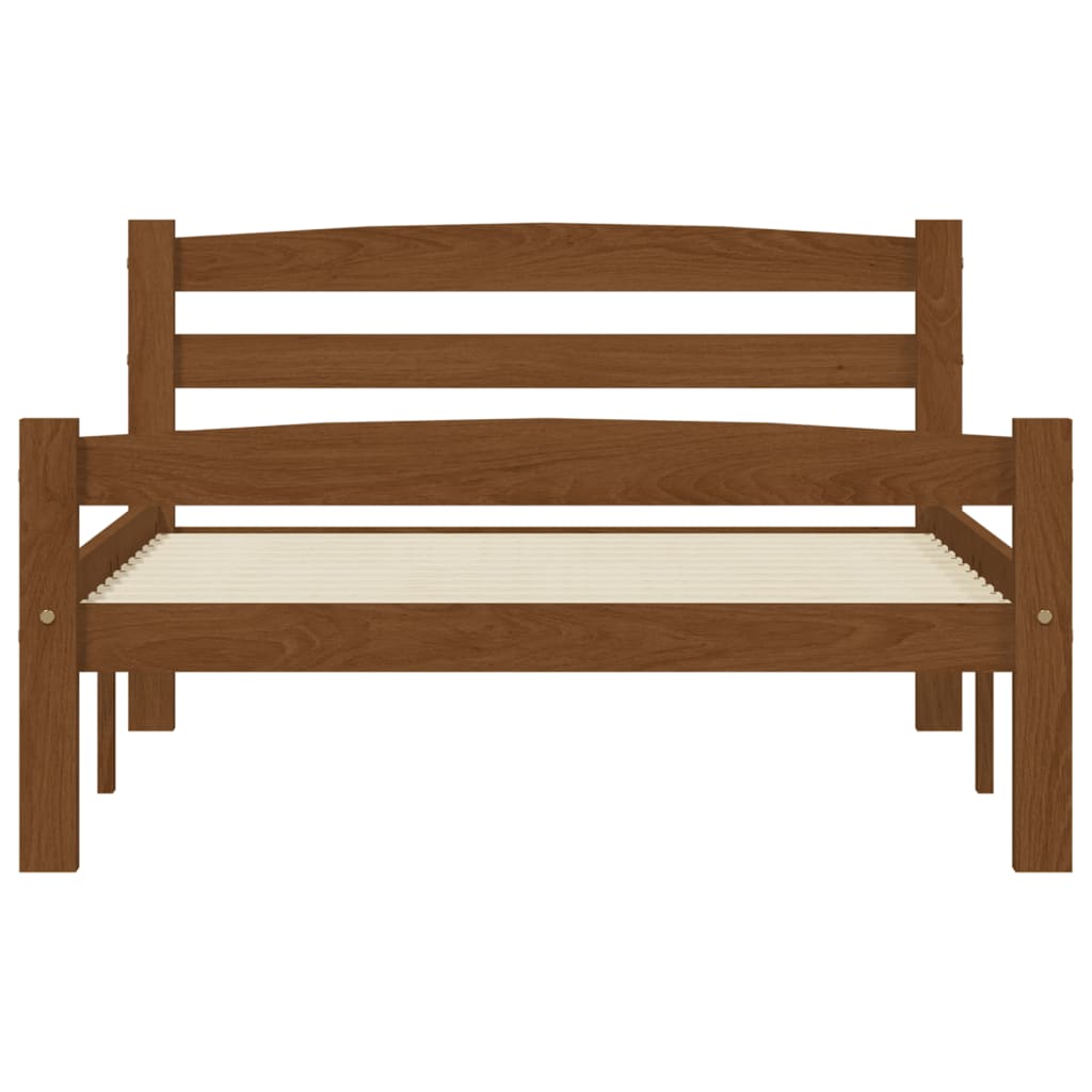 Cadre de lit sans matelas marron miel pin massif 100x200 cm - XIOS