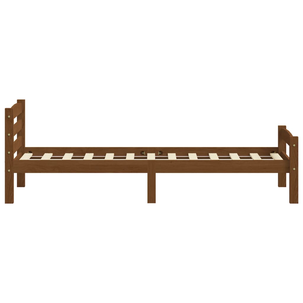 Cadre de lit sans matelas marron miel pin massif 100x200 cm - XIOS