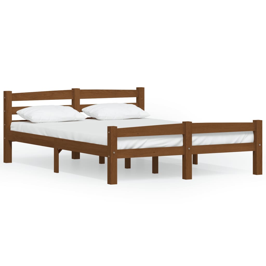 Cadre de lit sans matelas marron miel pin massif 120x200 cm - XIOS