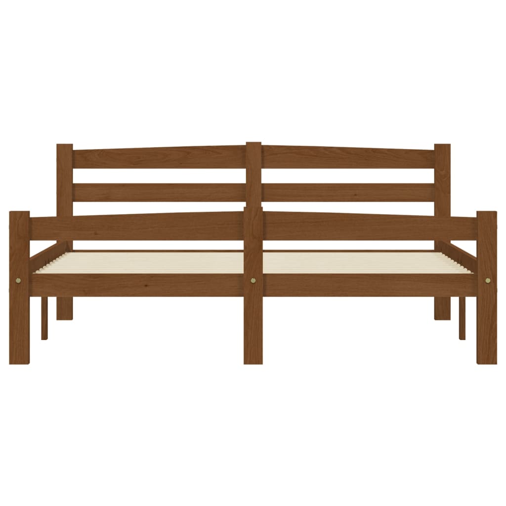 Cadre de lit sans matelas marron miel pin massif 120x200 cm - XIOS