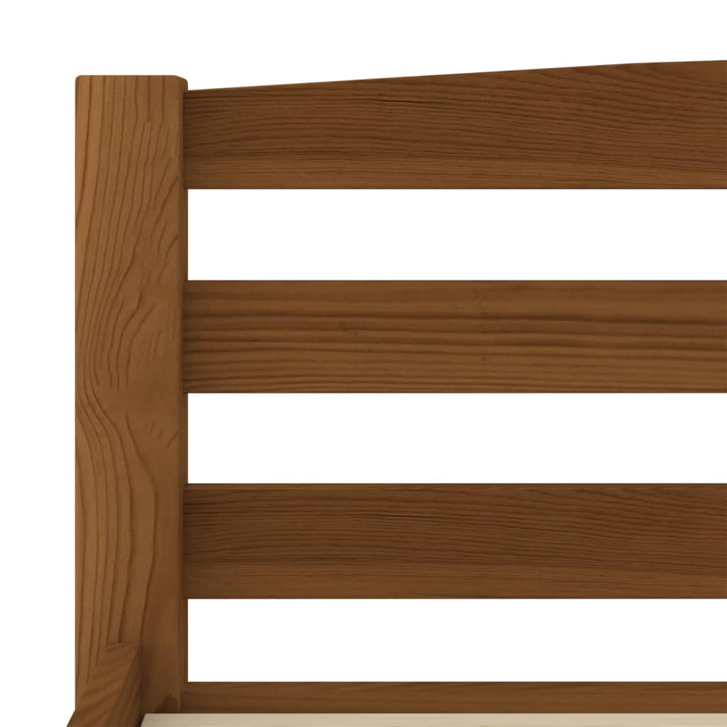 Cadre de lit sans matelas marron miel bois pin massif 200x200cm - XIOS