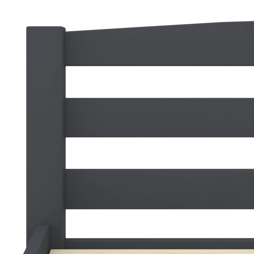 Cadre de lit sans matelas gris foncé pin massif 120x200 cm - XIOS