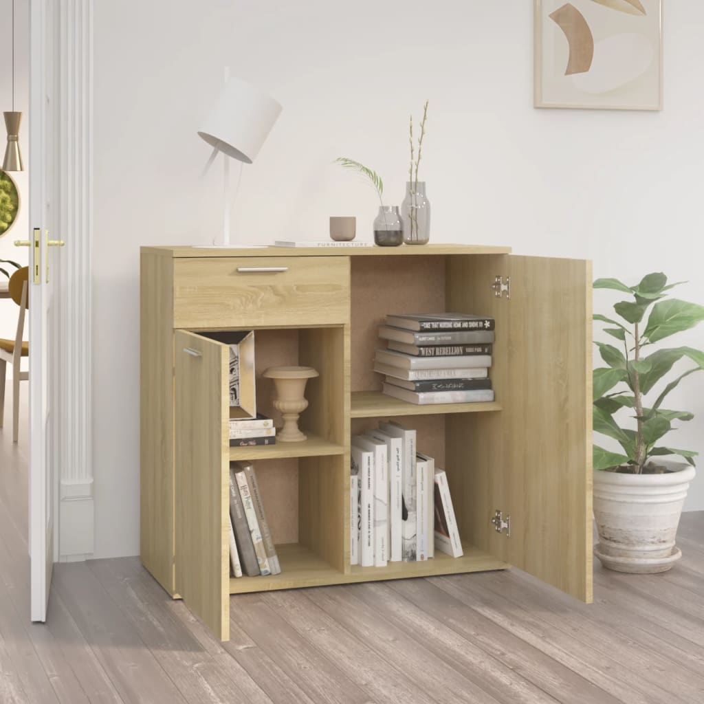 Buffet chêne sonoma 80x36x75 cm bois d'ingénierie - XIOS