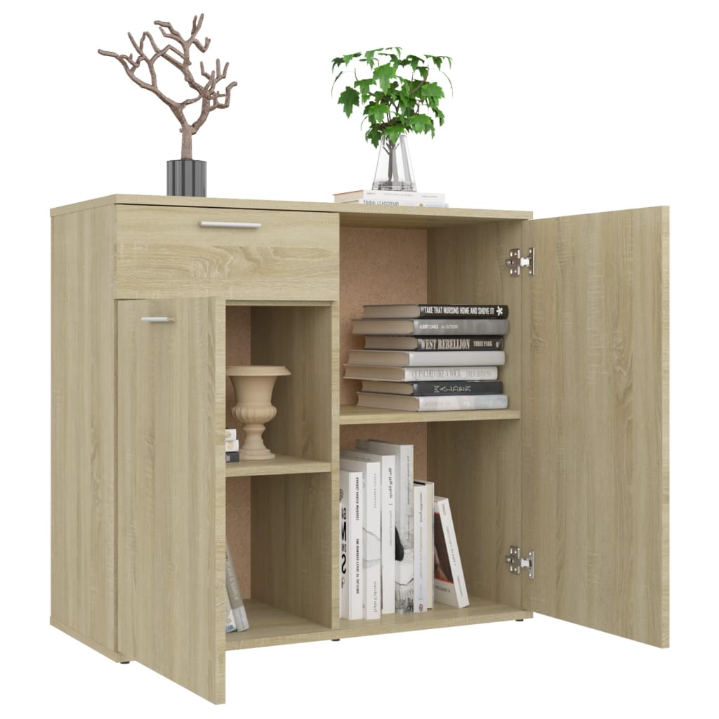 Buffet chêne sonoma 80x36x75 cm bois d'ingénierie - XIOS