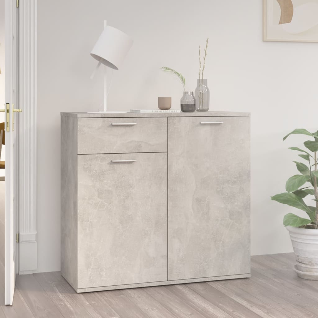 Buffet gris béton 80x36x75 cm bois d'ingénierie - XIOS